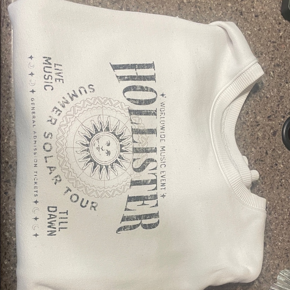 Hollister Kids White Solar Tour Sweatshirt